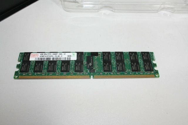 Alt view image 4 of 5 - Lot of 4 Hynix 4GB 2Rx4 PC2-5300P DDR2 HYMP151P72CP4 ECC REG Server RAM Memory
