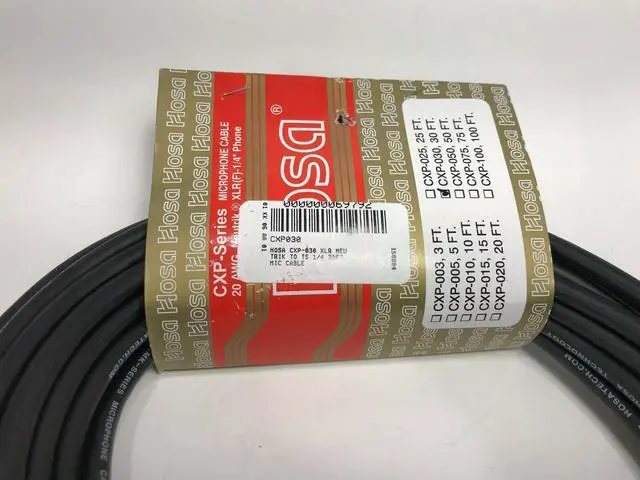 Alt view image 3 of 5 - Hosa - CXP-030 - 20 AWG XLR Female to 1/4" TS Microphone Cable - 30 ft.