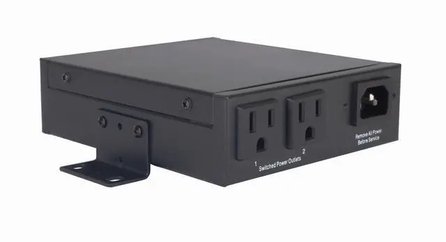 Alt view image 2 of 3 - NP-0201DU Remote Metered PDU, UL-STD TUV Listed, 2 Switchable Outlets. Manufactured and Supported in USA. Control Via Web, Telnet, USB Serial Port.
