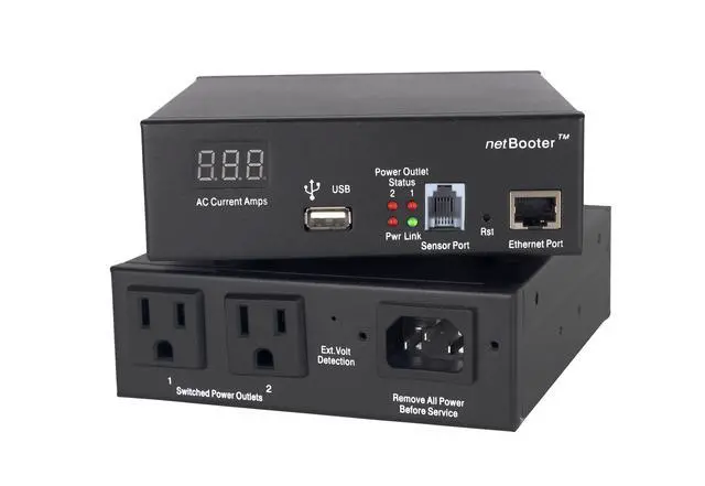 Alt view image 3 of 3 - NP-0201DU Remote Metered PDU, UL-STD TUV Listed, 2 Switchable Outlets. Manufactured and Supported in USA. Control Via Web, Telnet, USB Serial Port.