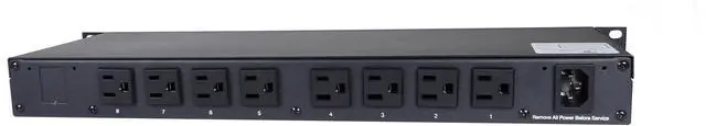 Alt view image 2 of 2 - NP-0801DU Remote Power Switched PDU, TUV Listed, 8 Switchable Outlets. Designed and Supported In USA. Control Via Web, Telnet, RS-232.