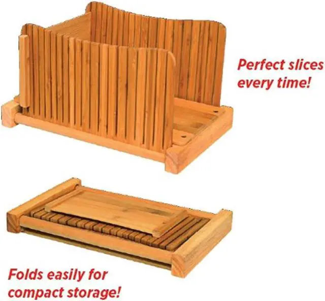 Alt view image 6 of 9 - DB-Tech Bamboo Wood Compact Foldable Bread Slicer