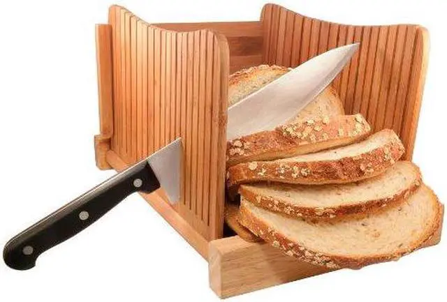 Alt view image 2 of 9 - DB-Tech Bamboo Wood Compact Foldable Bread Slicer