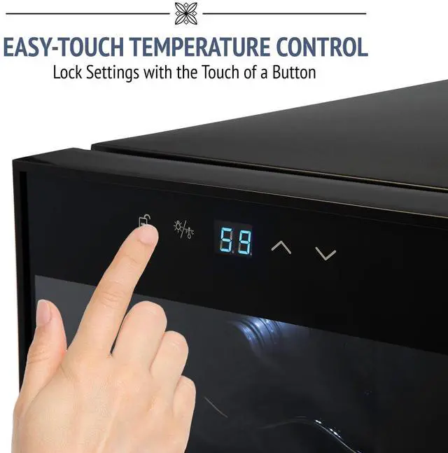 Alt view image 5 of 8 - Ivation 12 Bottle Thermoelectric Red And White Wine Cooler/Chiller Counter Top Wine Cellar with Digital Temperature Display, Freestanding Refrigerator Smoked Glass Door Quiet Operation Fridge