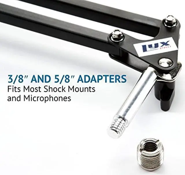 Alt view image 7 of 9 - LyxPro DKR-1 Adjustable Microphone Suspension Scissor Boom Arm Mic Stand – Broadcasting, Voiceover, Home Studio Radio & TV Station – Desk Attachment and Clamp, Supports Blue Yeti Snowball