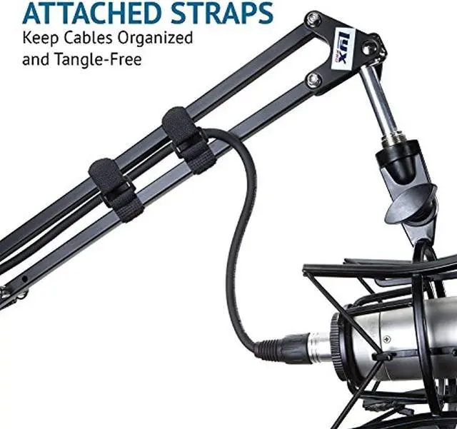 Alt view image 4 of 9 - LyxPro DKR-1 Adjustable Microphone Suspension Scissor Boom Arm Mic Stand – Broadcasting, Voiceover, Home Studio Radio & TV Station – Desk Attachment and Clamp, Supports Blue Yeti Snowball