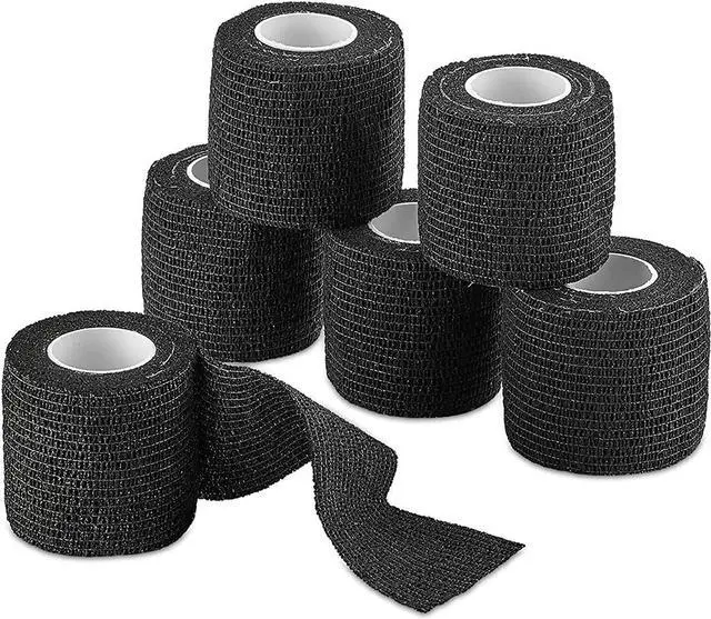 Alt view image 7 of 7 - Vet Wrap - (Pack of 6-2 inch x 5 Yard Rolls) Self Adherent Wrap Cohesive Compression Bandage and Medical Gauze Bandage Roll Tape for Dogs, Cats, Horses, Black