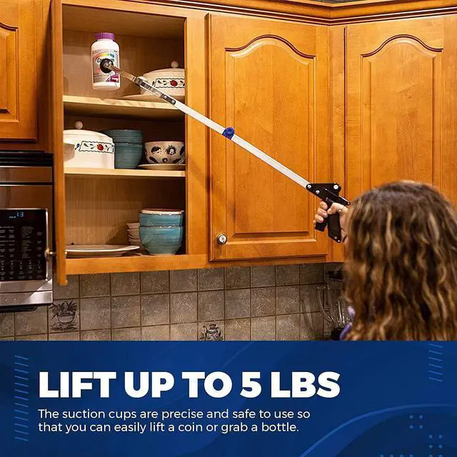 Alt view image 7 of 7 - Reacher Grabber Tool - (2-Pack) - Gripping Device - Lightweight Durable Folding Claw Extends Arm Reach to 32 Inches Ideal Indoor and Outdoor Reaching Mobility Aid and Trash Grabber Picker Upper Tool