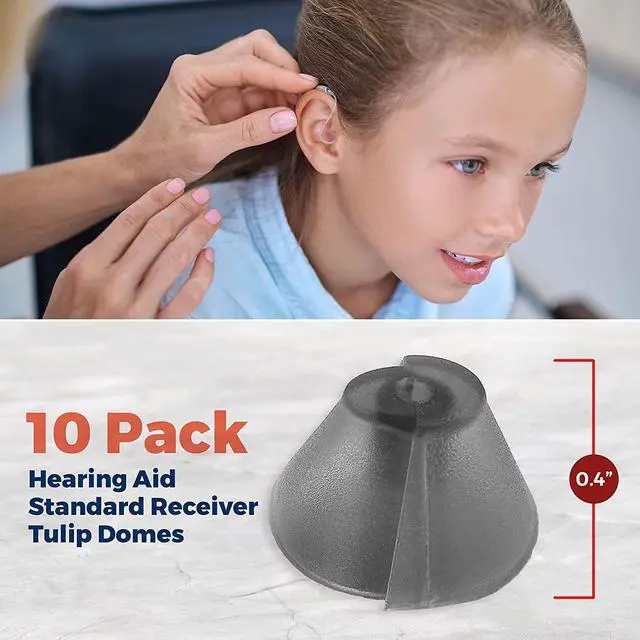 Alt view image 6 of 7 - MEDca Hearing Aid Standard Receiver Tulip Domes Compatible with GN Resound Sure Fit - Universal Invisible Tip Replacement Ear Domes for BTE PSAP Hearing Amplifiers and Open Fit Models (10)