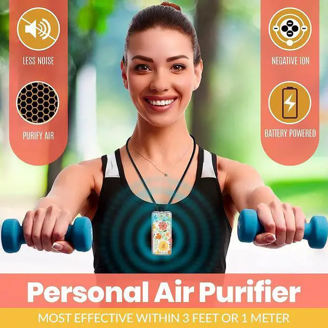 Alt view image 3 of 7 - MEDca Portable Air Purifier Necklace with Rechargeable for Kids/Adults, Portable & Travel Size - Black