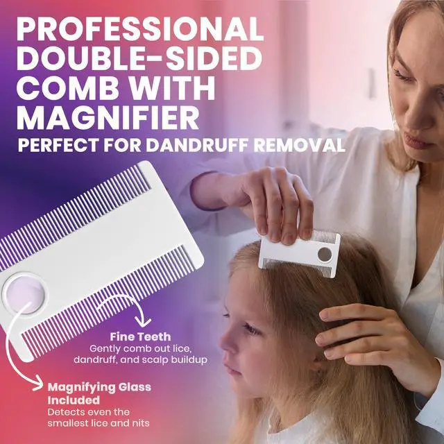 Alt view image 4 of 7 - MEDca Dandruff Comb and Scalp Massager Set, 4-Piece Scalp Care Kit with Flake Removal Comb, Silicone Shampoo Brush, Fine Tooth Magnifier Comb and Travel Pouch