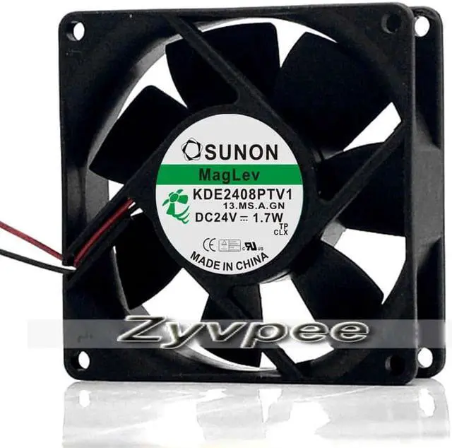 Alt view image 2 of 3 - Zyvpee KDE2408PTV1 80x25mm 24V 1.7W 2 wires 8CM case fan for inverter converter power case