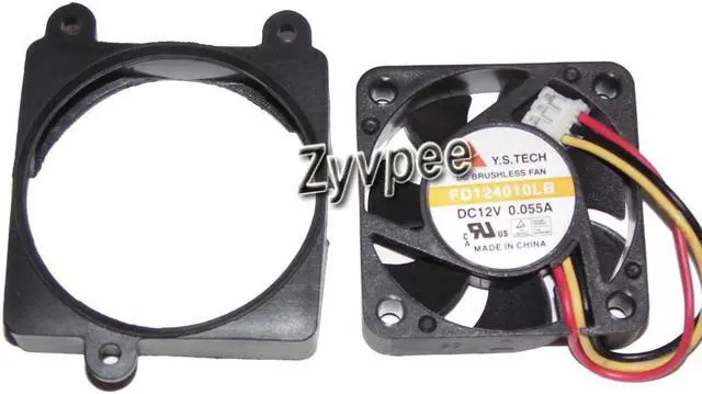 Alt view image 3 of 4 - Zyvpee Y.S.TECH 40*10MM FD124010LB 12V 0.055A 3Wire 3 pins 4cm case fan with shock-proof rubber mat