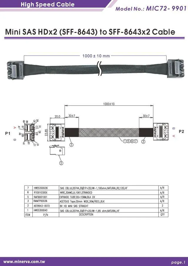 Alt view image 6 of 7 - Broadcom MegaRAID 9460-16i Tri-Mode for Mini SAS HD (SFF-8643) 8-Lane to Mini SAS HD 8-Lane Cable