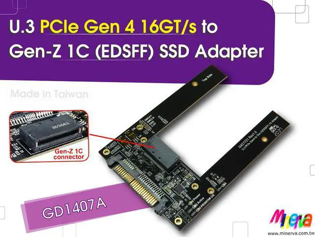 Main image of U.3 PCIe Gen 4, 16GT/s to EDSFF 1C (Gen-Z) Adapter