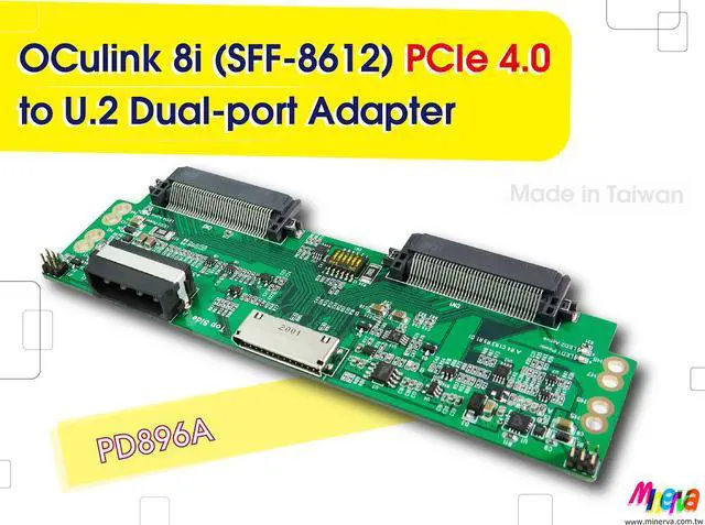 Main image of SFF-8612 8i PCIe 4.0 to U.2 Daul port with +12V Hot Swap Power Controllers
