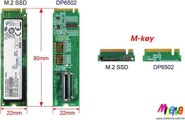Alt view image 5 of 5 - M.2 M-key PCIe Gen 4 with ReDriver for EDSFF 1C, SFF-TA-1009