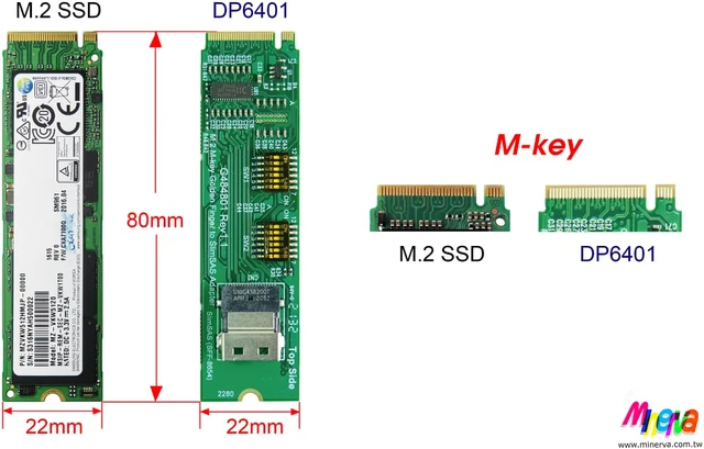 Alt view image 5 of 5 - M.2 M-key PCIe Gen 4 with ReDriver to slimSAS 4i & SlimSAS 4i to U.2 Cable/50cm KIT for Intel D7-P5510 Series