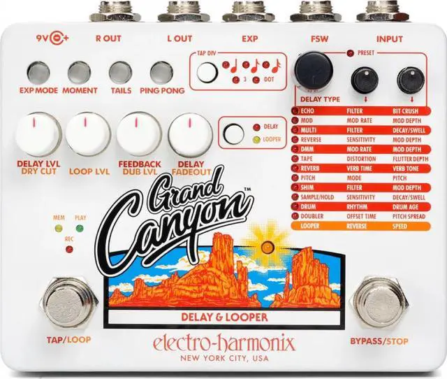 Alt view image 5 of 16 - Electro-Harmonix Grand Canyon Delay & Looper Guitar Effects Pedal