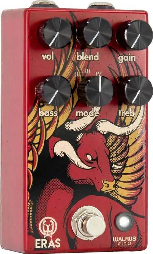 Alt view image 7 of 8 - Walrus Audio Eras Five State Distortion Effects Pedal Red