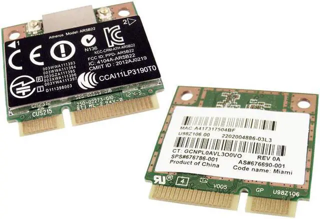 Alt view image 2 of 2 - HP Atheros Wireless WiFi Card Model AR5B22 676786-001