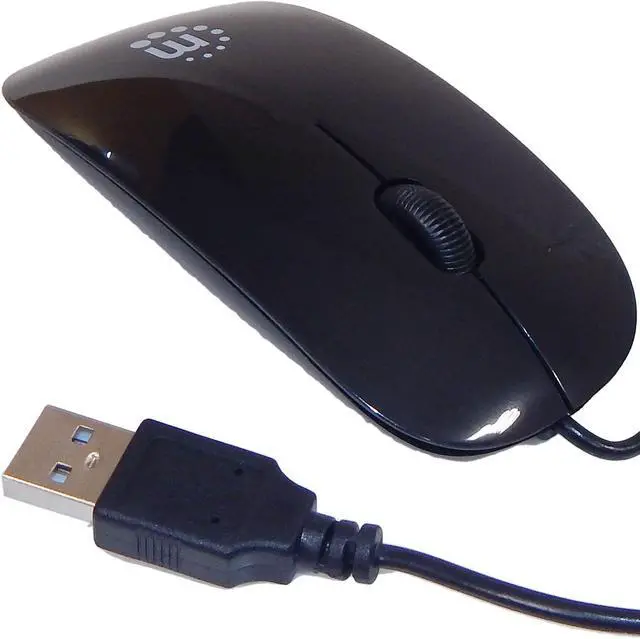 Alt view image 7 of 8 - Manhattan 177658 Black 3 Buttons 1 x Wheel USB Wired Optical Silhouette Mouse