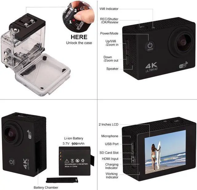 Alt view image 3 of 6 - SJ9000 Wifi 1080P 4K Ultra HD Sport Action Camera DVR DV Waterproof Camcorder US
