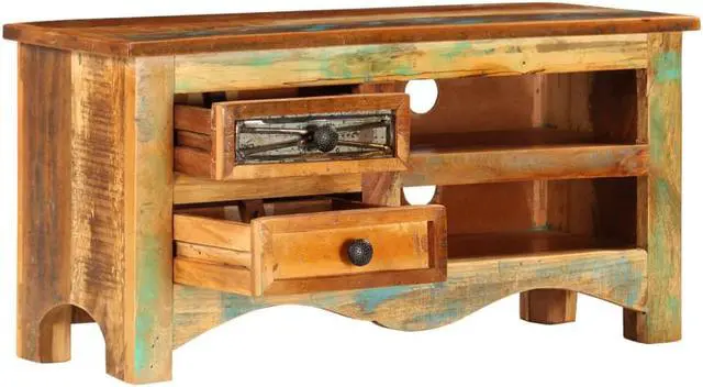 Alt view image 10 of 11 - vidaXL TV Stand TV Unit Sideboard TV Console Cabinet Recycled Teak and Steel