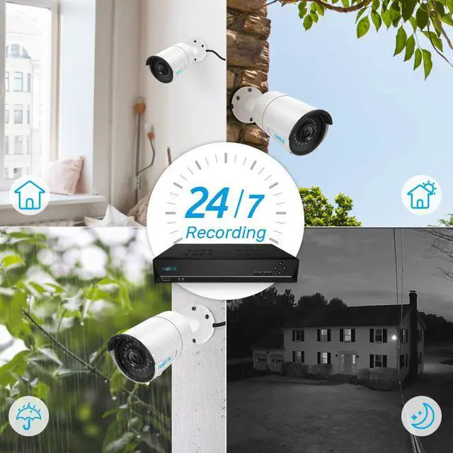Alt view image 5 of 7 - Reolink 5MP 16CH Outdoor PoE Security Camera System, 8pcs Wired PoE IP Cameras, 4K/8MP 16 Channel NVR w/ 3TB HDD for 24/7 Recording, IR Night Vision Remote Access, RLK16-410B8-5MP
