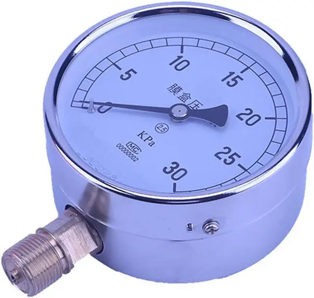 Alt view image 2 of 4 - ELECALL YE-100 0-30KPA Air Diaphragm Pressure Gauge Phosphor Bronze Film Box Pressure Gauge Positive Pressure Meter