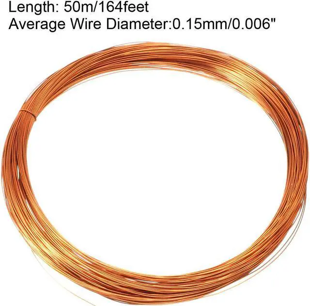 Alt view image 2 of 3 - Magnet Wire 0.15mm Dia. Enameled Copper Wire Winding Coil 164ft Length for Transformers Inductors