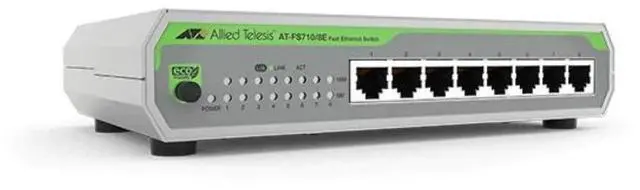Alt view image 5 of 5 - Allied Telesis Ethernet Switch - 8 x Fast Ethernet Network - Twisted Pair - 2 Layer Supported - Rack-mountable, Desktop
