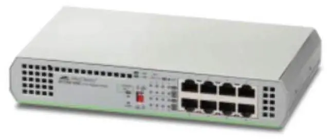 Alt view image 9 of 9 - Allied Telesis 8-Port 10/100/1000T Unmanaged Switch With External Psu