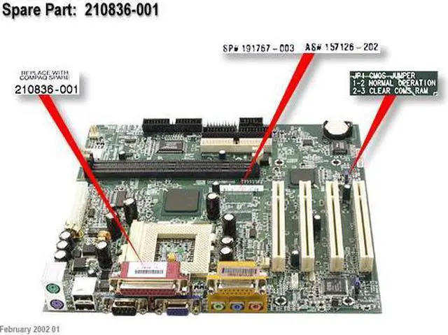 Main image of 210836-001 Compaq Motherboard System Board For Presario 5000 Series