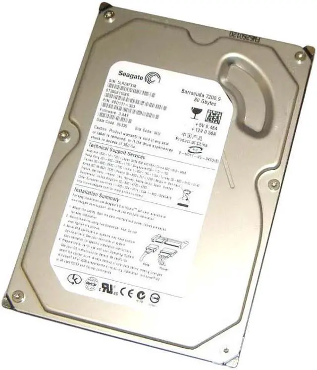 Main image of 390821-002 HP hard drive 80GB SATA 8MB Cache, 7200RPM 3.5 inch