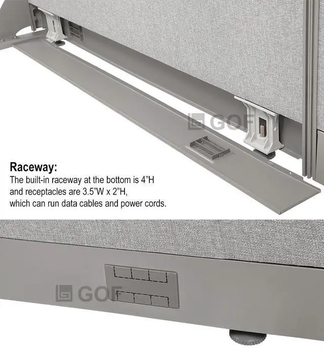 Alt view image 4 of 7 - GOF L-Shaped Office Partition Set, Freestanding Privacy Wall/ Cubicle/ Workstation/ Room Divider (102"D x 126"W x 48"H)