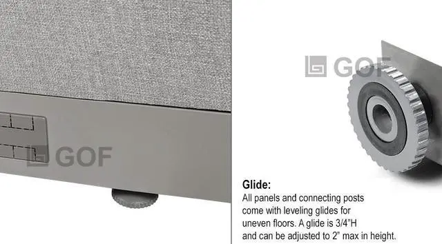 Alt view image 5 of 7 - GOF L-Shaped Office Partition Set, Freestanding Privacy Wall/ Cubicle/ Workstation/ Room Divider (102"D x 126"W x 48"H)