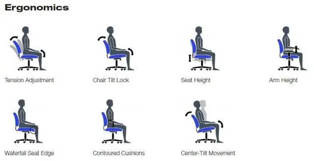 Alt view image 5 of 5 - GOF Ergonomic and Stylish Multifunctional Task Chair (G11920B), Mesh Back Tilter with Mesh Fabric Cushioned Seat for Home Office, School, Library, PC Gaming Room, Conference Room, and any Workplaces