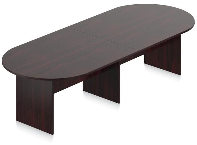 Main image of GOF 10 FT Racetrack Conference Table for Home Office, School, Workplace, and Entertainment Room - Sturdy and Stable Table for Meetings with Laptops (Mahogany)