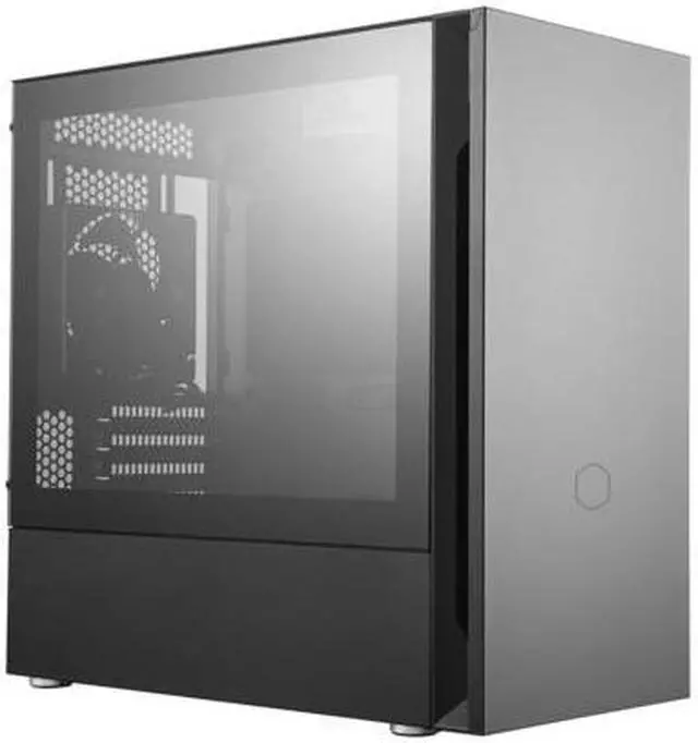 Alt view image 8 of 20 - cooler master silencio s400 matx tower w/sounddampening material, sounddampened steel side panel, reversible front panel, sd card reader, and 2x 120mm pwm silencio fp fans