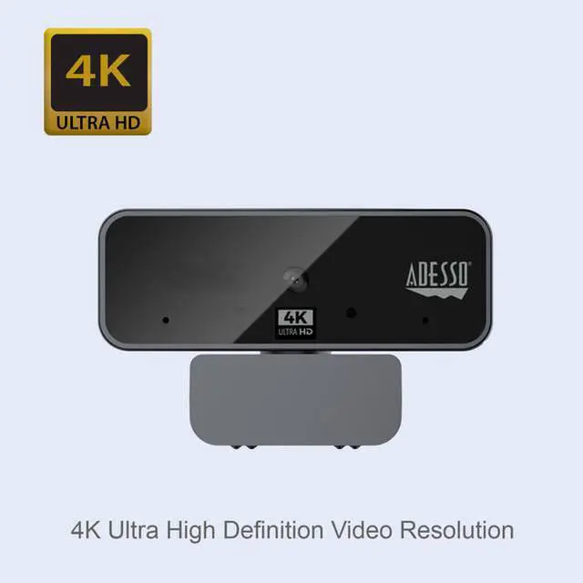 Alt view image 5 of 8 - Adesso CyberTrack HD 3840x2160 Webcam 8 Megapixels Black (CYBERTRACKH6)