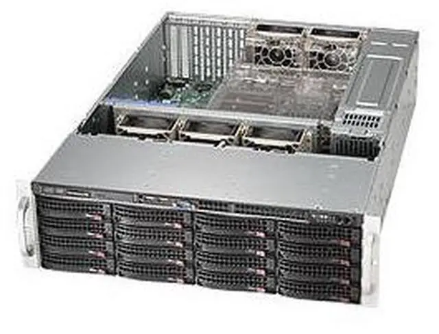 Alt view image 4 of 4 - SUPERMICRO CSE-836BE1C-R1K23B 3U Rackmount 3U Storage Chassis with 16x 3.5" hot-swap HDD's Redundant 1200W Titanium Level (96%+) efficiency power supplies w/ PMBus support