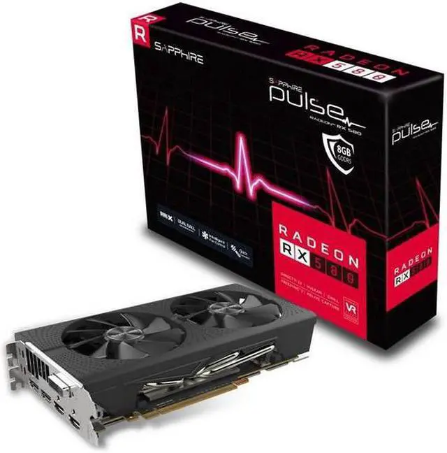 Alt view image 4 of 14 - Sapphire 11265-05-20G Radeon PULSE RX 580 8GB GDDR5 DUAL HDMI / DVI-D / DUAL DP OC Graphic Cards