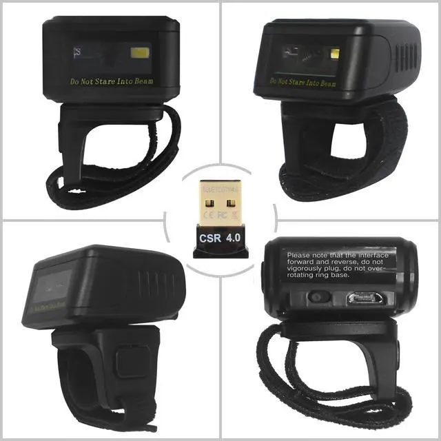 Alt view image 2 of 12 - Wireless 2D QR 1D Barcode Scanner Mini Ring Wearable Bluetooth 2D Bar Code Reader Ring Barcode Scanner