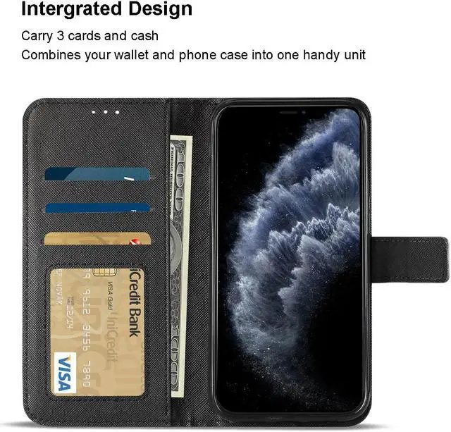 Alt view image 3 of 5 - Reiko Apple iPhone 11 Pro 3-In-1 Wallet Case In Black