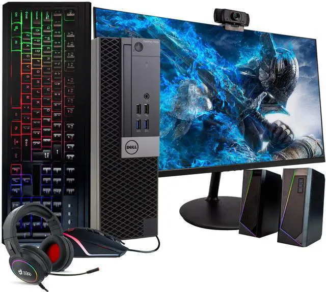 Main image of Dell OptiPlex SFF Gaming Computer PC Intel Quad Core i5-6500 up to 3.60GHz, 16GB DDR4 Ram,1TB SSD, NVIDIA GeForce GTX 1050Ti, 22 Inch Monitor, Wi-Fi, Keyboard & Mouse, Windows 11 Pro (Renewed)