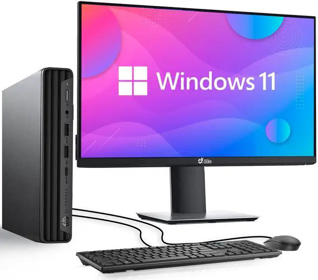Main image of HP EliteDesk 800 G6 Tiny Desktop Mini PC Intel Hexa Core i5-10500T 10th Gen. Processor up to 3.80 GHz, 16GB DDR4 Ram, 256GB SSD, 22Inch Monitor, Keyboard & Mouse, Wi-Fi, Windows 11 Pro (Renewed)