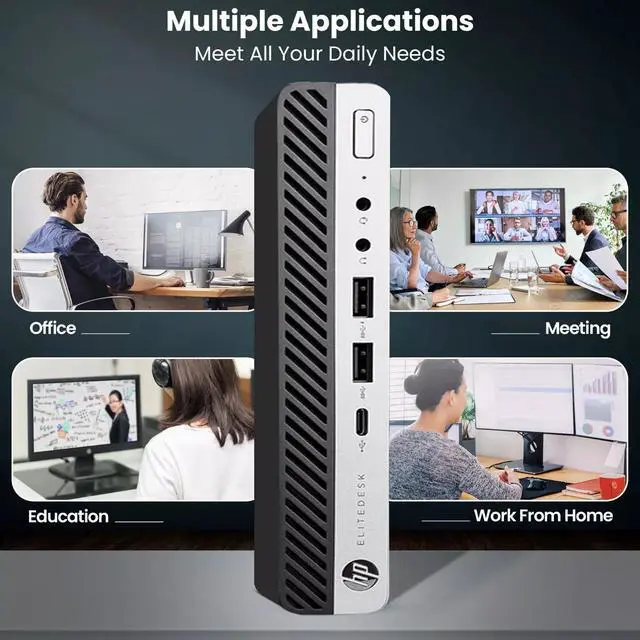 Alt view image 5 of 7 - HP EliteDesk 800 G3 Tiny Desktop Computer PC, Intel Core i5-6500T upto 3.10GHz, 16GB DDR4 Ram, 512GB SSD, 22Inch Monitor, Wi-Fi , Keyboard & Mouse, Windows 11 Professional (Refurbished)