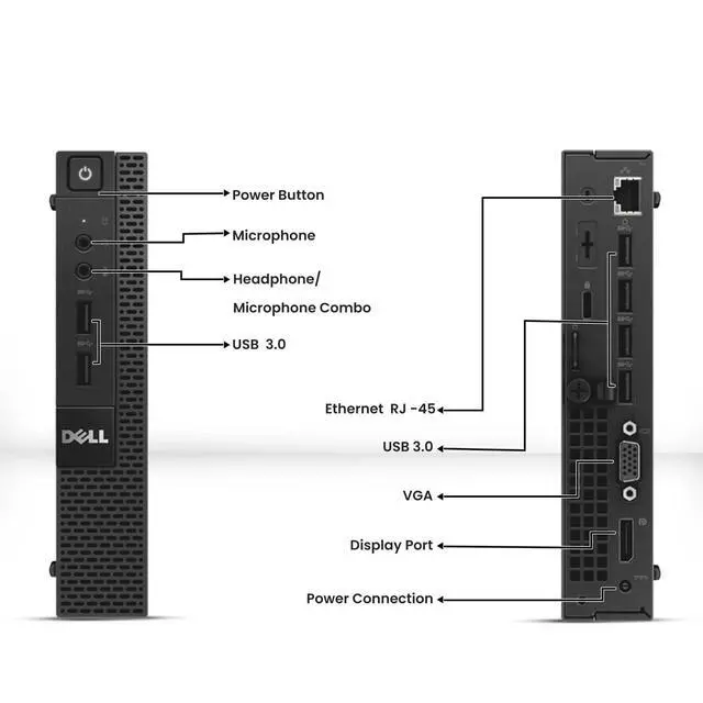 Alt view image 2 of 5 - Dell OptiPlex 3020 Tiny Desktop PC, Intel Core i5-4570T 4th Gen. Processor up to 3.60 GHz, 8GB DDR3 Ram, 256GB SSD, Keyboard & Mouse, Wi-Fi, Windows 11 Professional (Renewed)