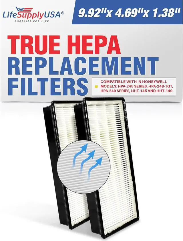 Alt view image 2 of 2 - 2 Pack Replacement HEPA Filter fits N Honeywell Air Purifier Models: HPA-245 series, HPA-248-TGT, HPA-249 series, HHT-145 and HHT-149